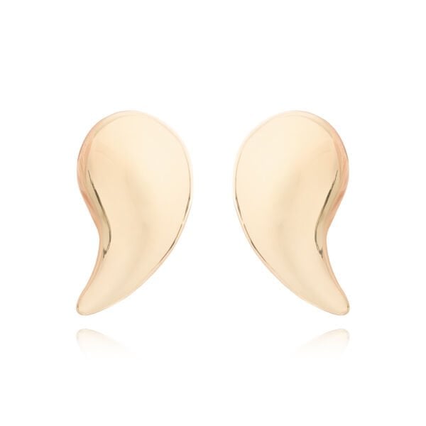 14 Ayar Altın Damla Form Tasarım Küpe