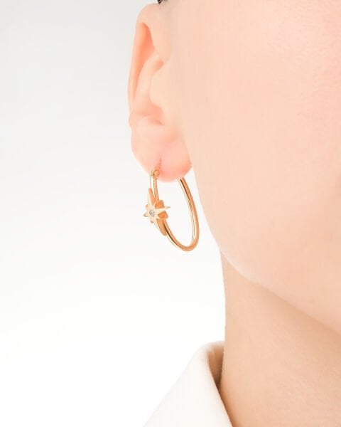 14 Ayar Altın Cetaş Polaris Kutup Yıldızı Halka Küpe