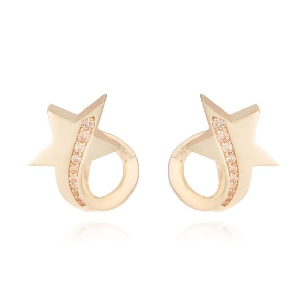 14 Ayar Altın Cetaş Eterna Citrin Taşlı Yıldız Küpe