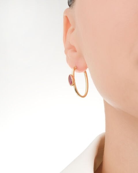 14 Ayar Altın Cetaş Eterna Yakut Taşlı Küpe