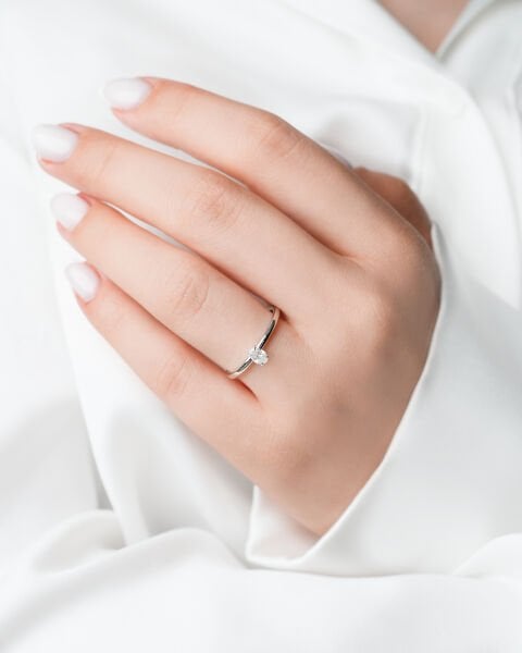 0.18 Karat Tasarım Pırlanta Tektaş Yüzük