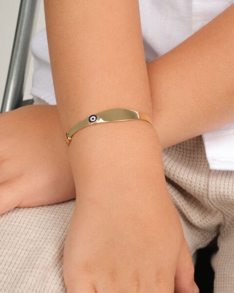 14 Ayar Altın Göz Figürlü Çocuk Kelepçesi