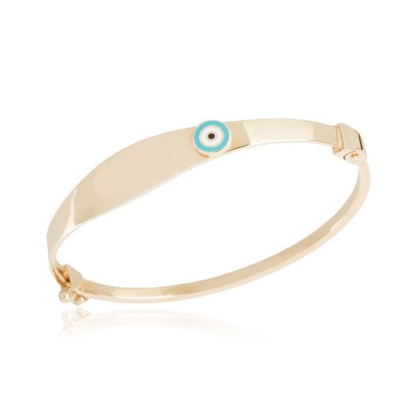 14 Ayar Altın Turkuaz Göz Çocuk Kelepçesi