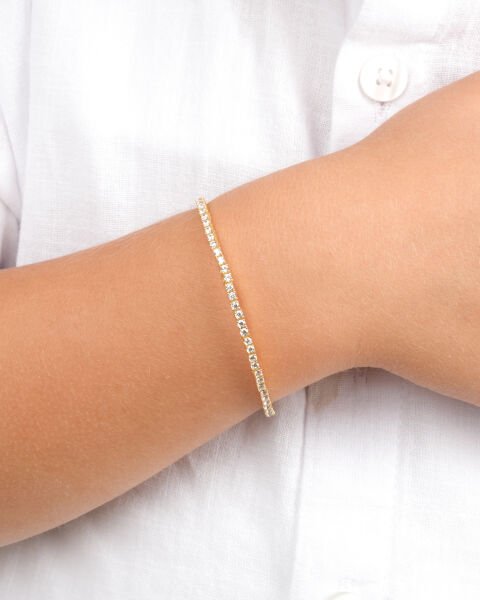 14 Ayar Altın Taşlı Çocuk Kelepçesi