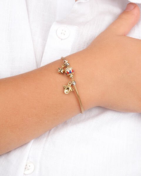 14 Ayar Altın Charm Detaylı Çocuk Bileklik