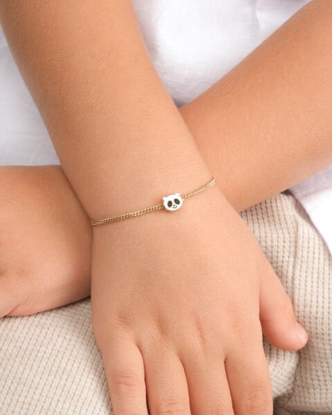 14 Ayar Altın Ayıcık Figürlü Çocuk Bileklik