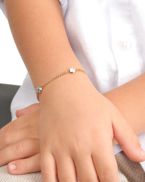 14 Ayar Altın Yonca Figürlü Çocuk Bileklik