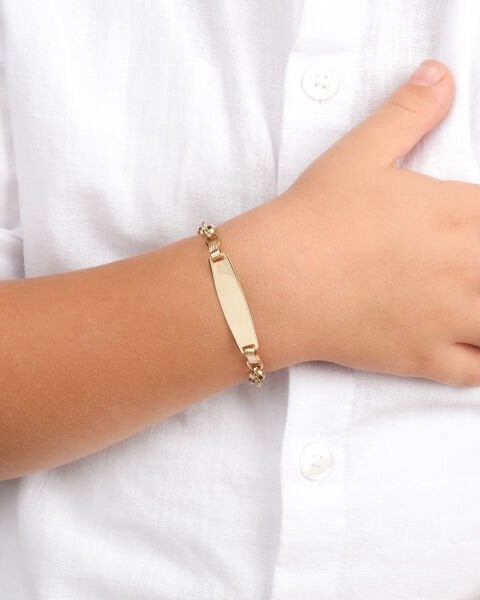 14 Ayar Altın Plaka Çocuk Künyesi