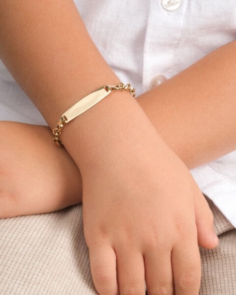 14 Ayar Altın Plaka Çocuk Künyesi