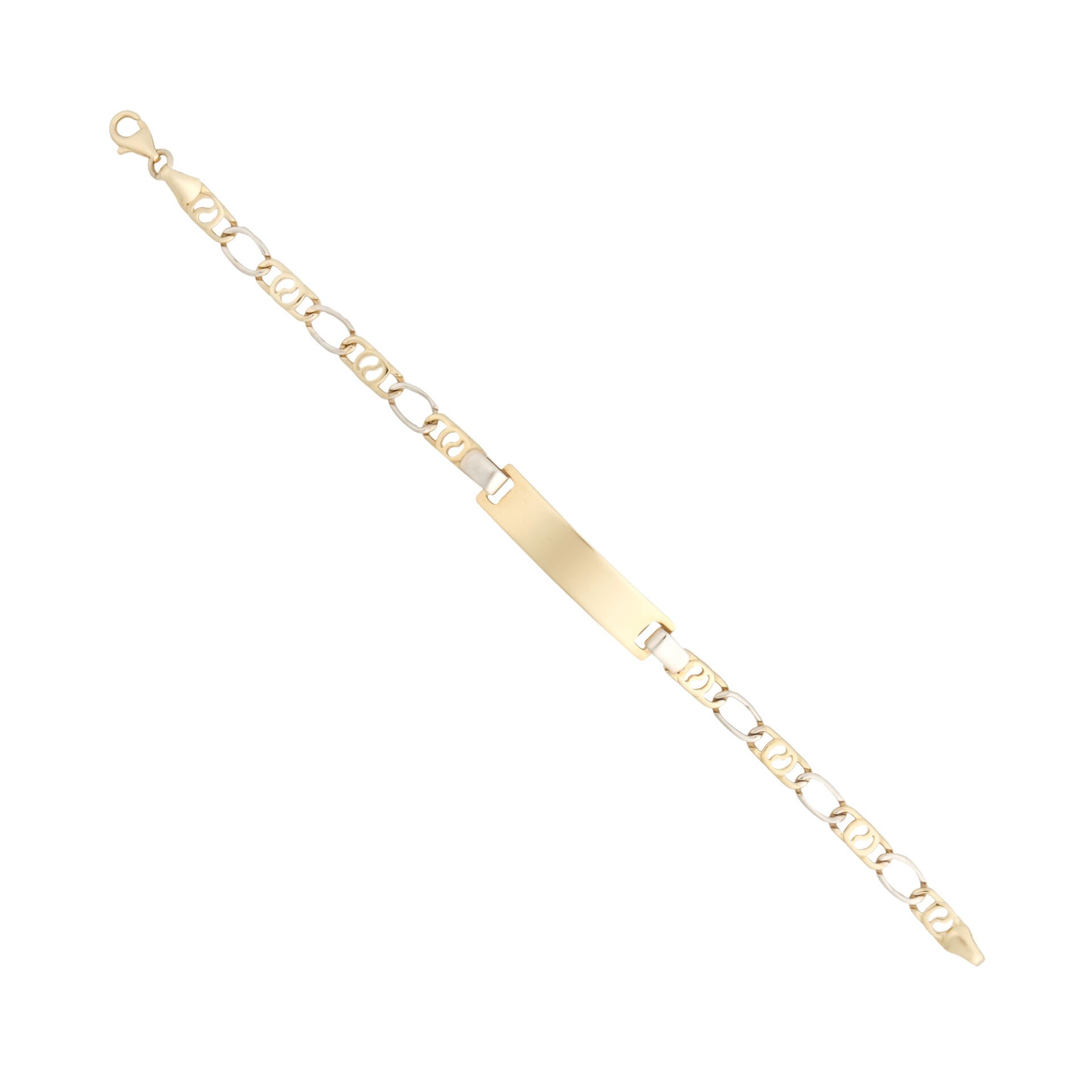 14 Ayar Altın Çift Renkli Plaka Çocuk Künyesi