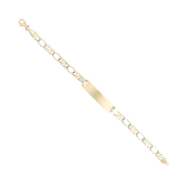 14 Ayar Altın Çift Renkli Plaka Çocuk Künyesi