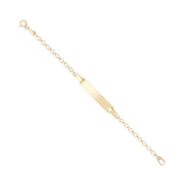 14 Ayar Altın Figaro Zincirli Plaka Model Çocuk Künyesi