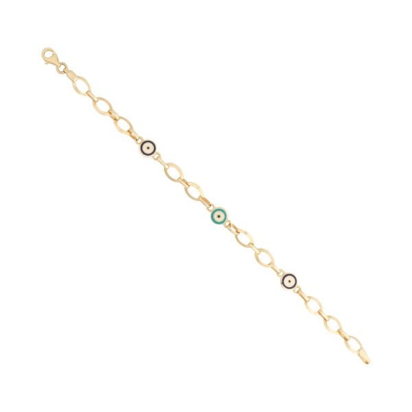 14 Ayar Altın Nazar Boncuklu Çocuk Bileklik