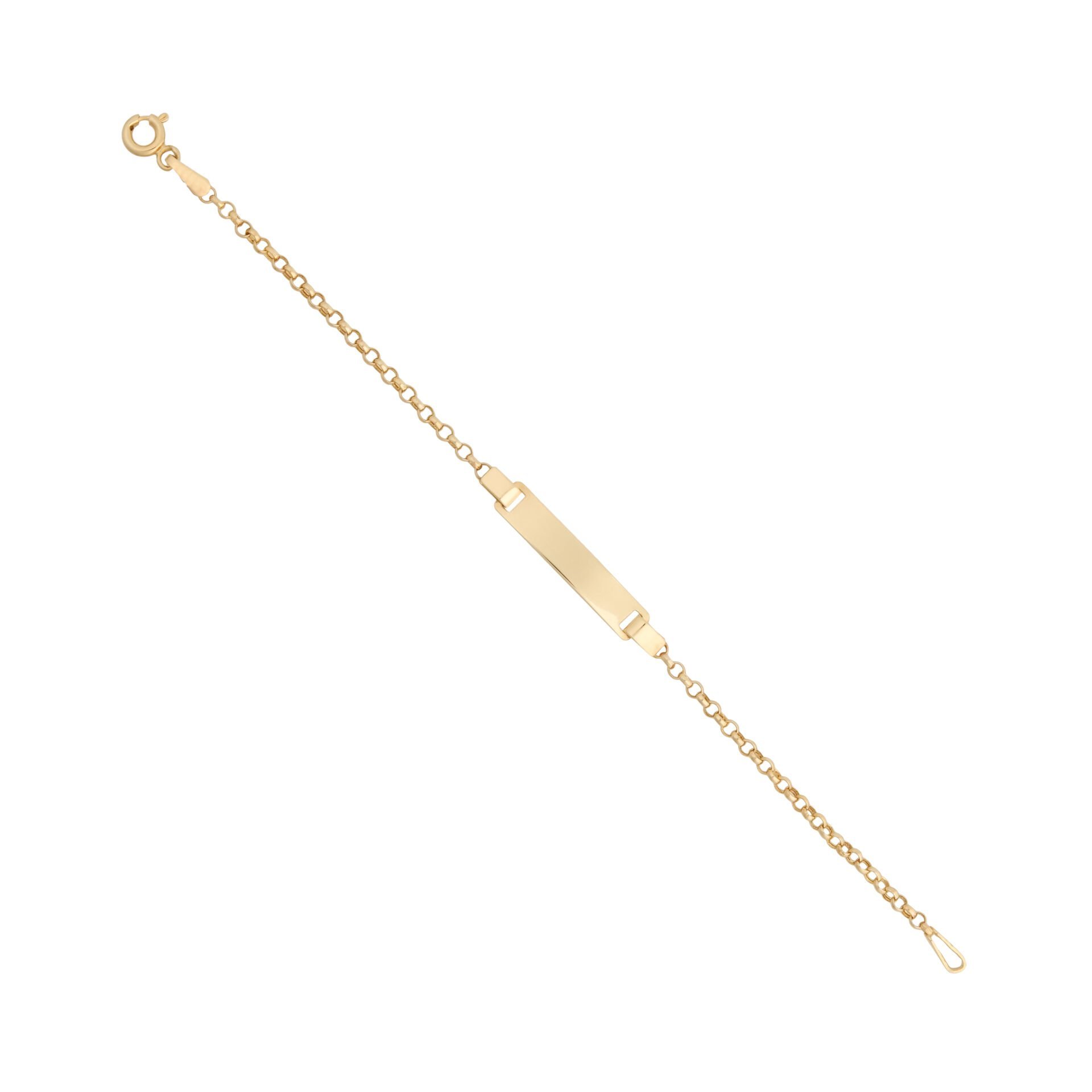 14 Ayar Altın Zincir Detaylı Plaka Model Çocuk Künyesi