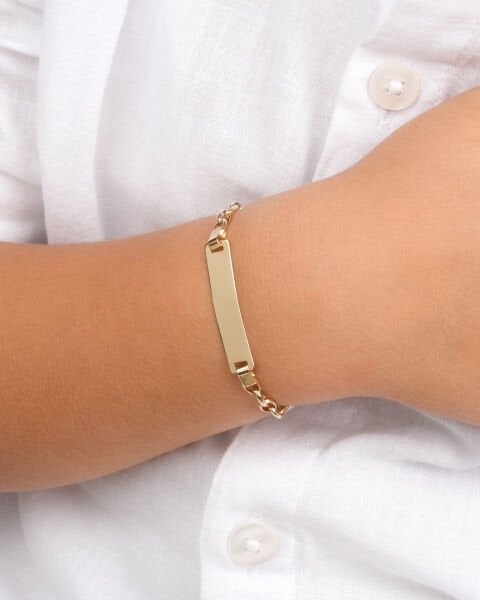 14 Ayar Altın Unicorn Figürlü Plaka Çocuk Künyesi