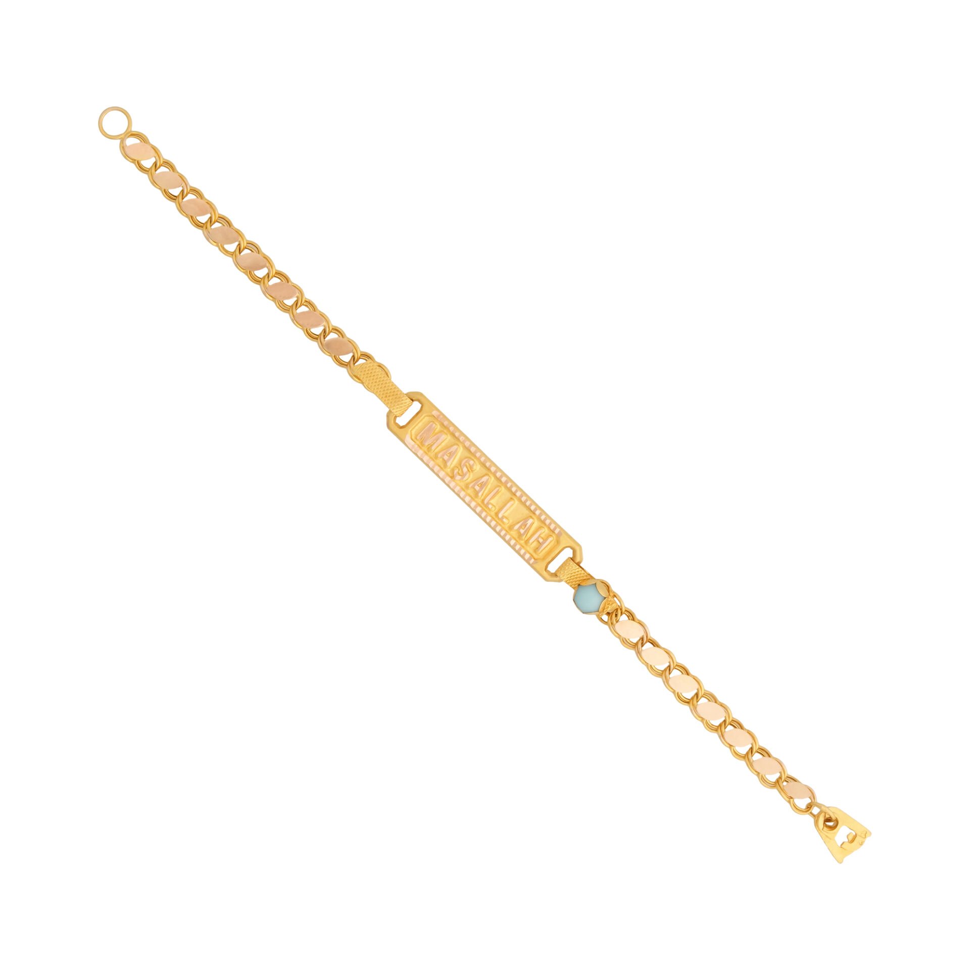 14 Ayar Altın “Maşallah” Yazılı Çocuk Künyesi