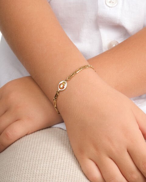 14 Ayar Altın Galatasaray Figürlü Çocuk Bileklik