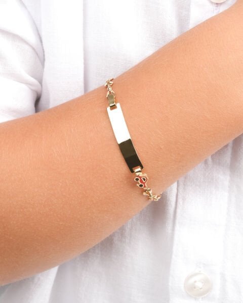 14 Ayar Altın Uğur Böceği Plaka Çocuk Künyesi