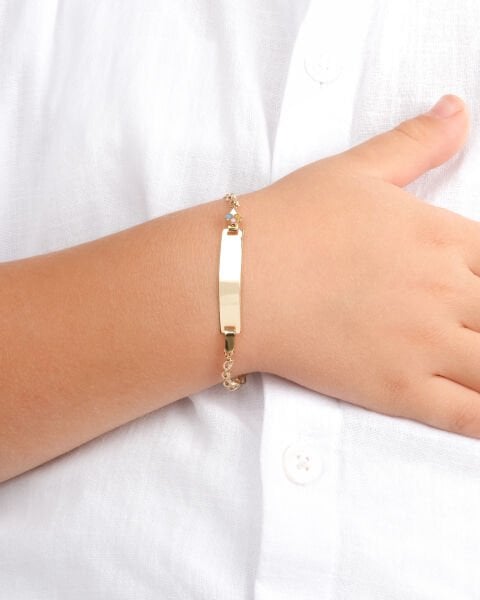 14 Ayar Altın Plaka Balon Figürlü Çocuk Künyesi