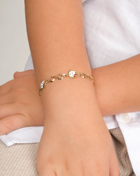 14 Ayar Altın Hello Kitty Figürlü Çocuk Bileklik