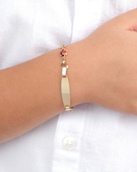 14 Ayar Altın Uğur Böceği Plaka Çocuk Künyesi