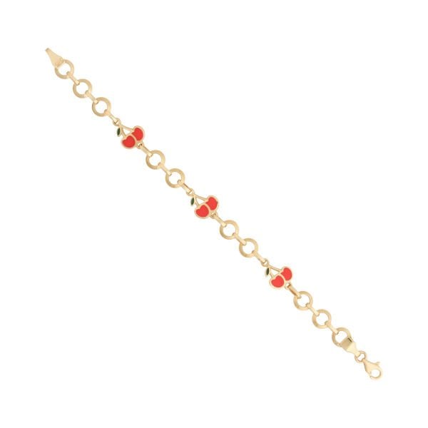 14 Ayar Altın Kiraz Figürlü Çocuk Künyesi