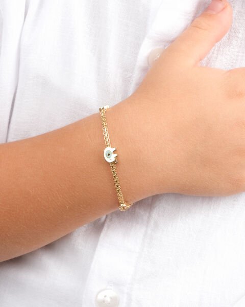 14 Ayar Altın Fil Figürlü Çocuk Bileklik