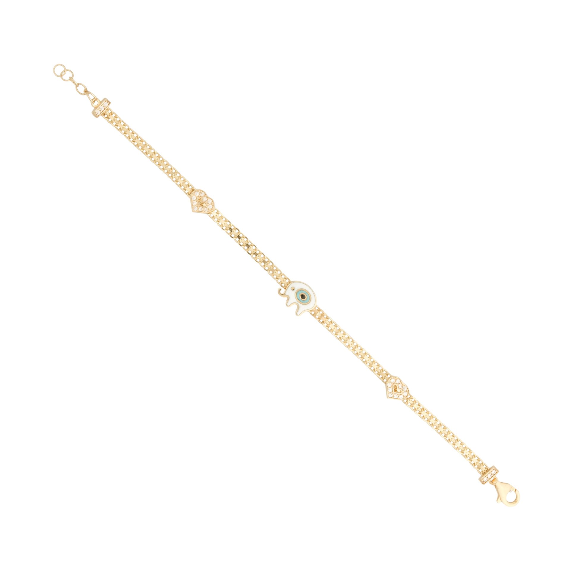 14 Ayar Altın Fil Figürlü Çocuk Bileklik