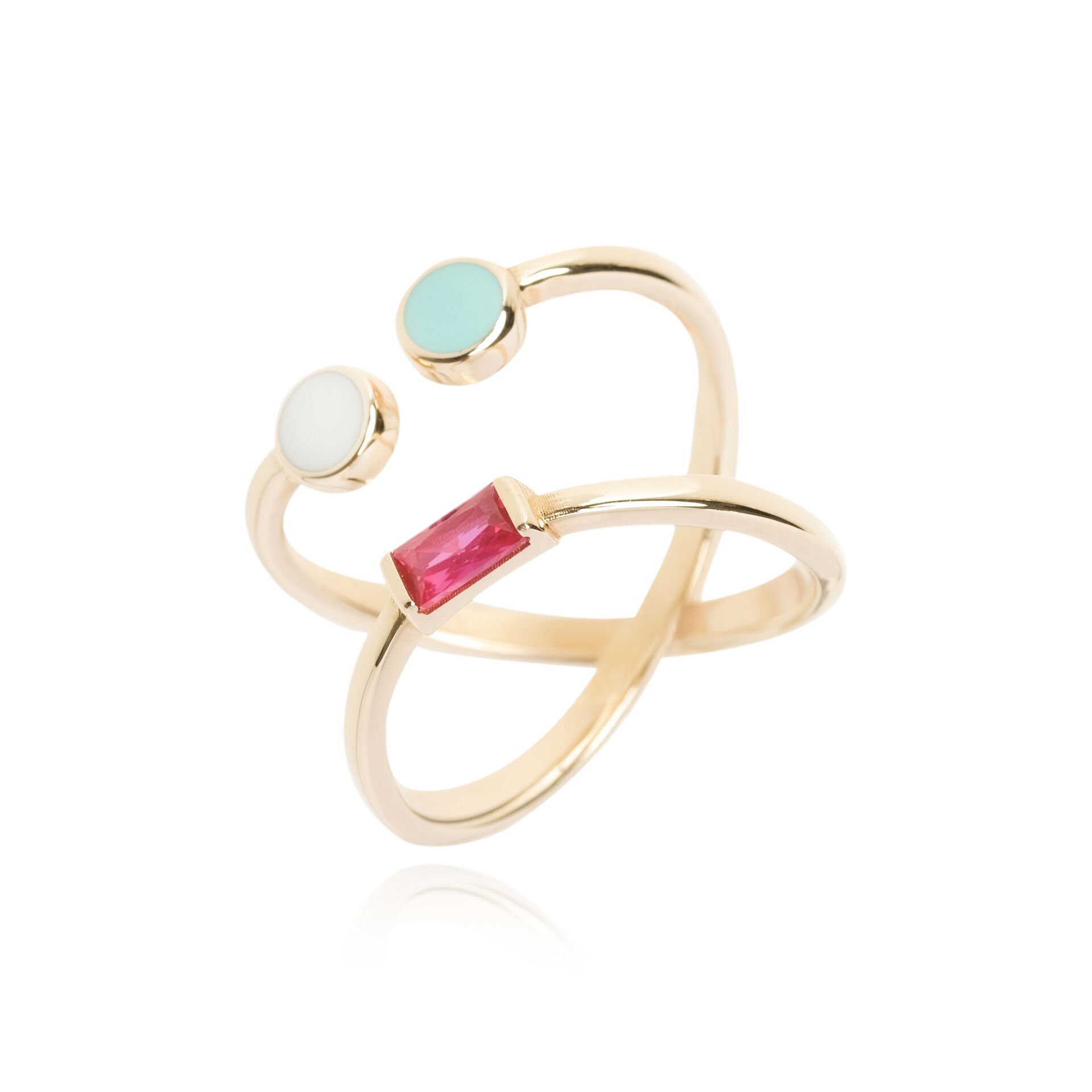 Cetaş Eterna 14 Ayar Altın Mineli Taşlı Yüzük