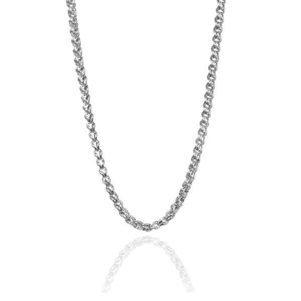 14 Ayar Beyaz Altın Erkek Tasarım Zincir