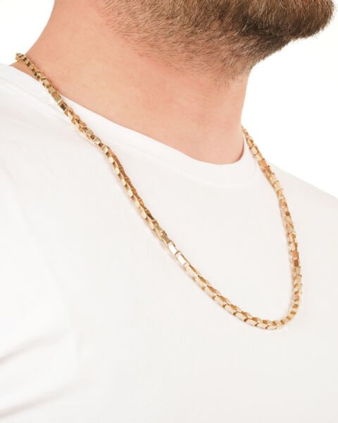 14 Ayar Altın Erkek Tasarım Zincir