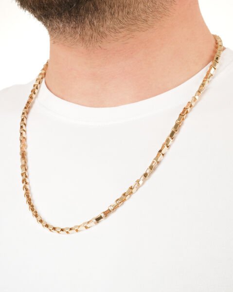 14 Ayar Altın Erkek Tasarım Zincir