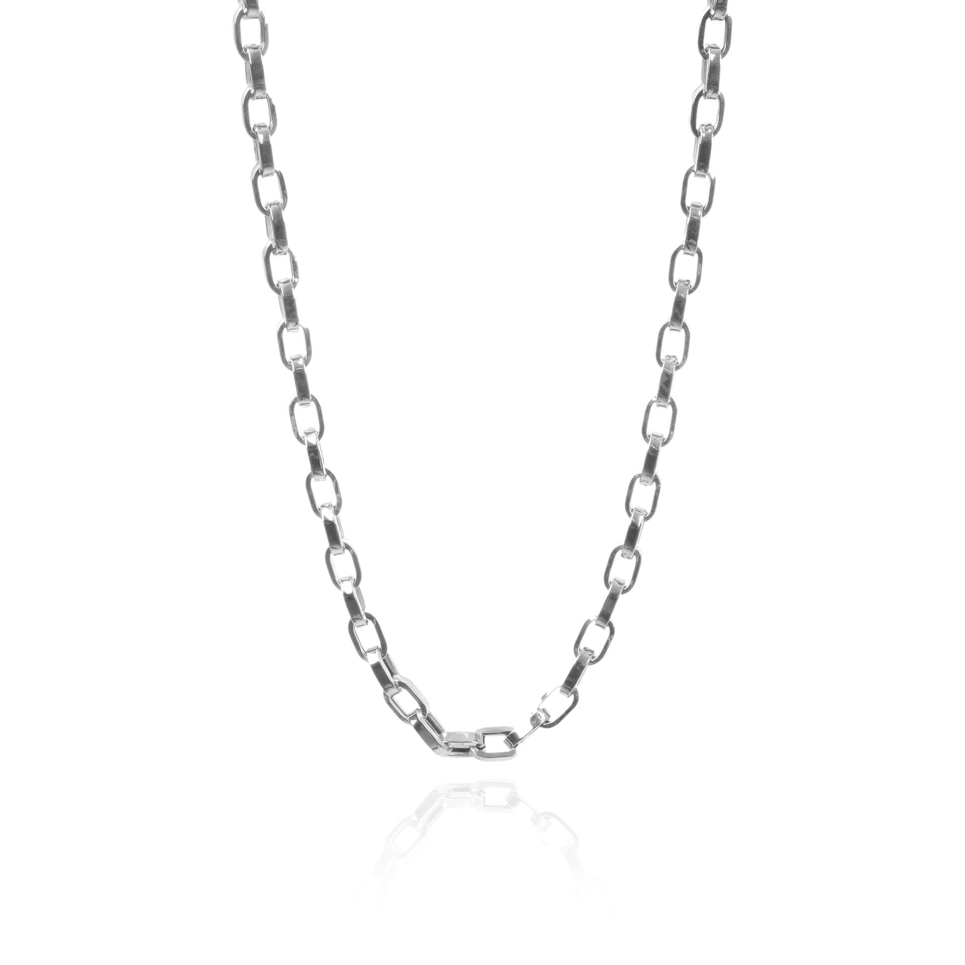 14 Ayar Beyaz Altın Erkek Tasarım Zincir