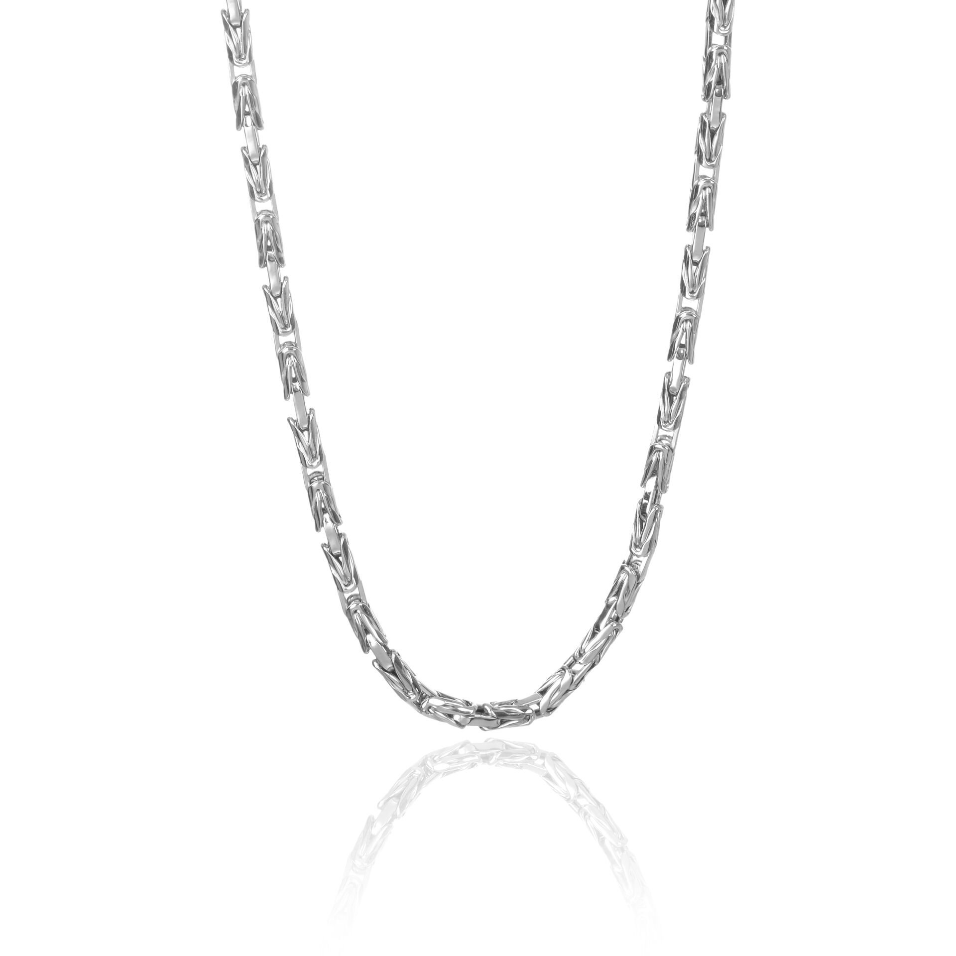 14 Ayar Beyaz Altın Erkek Tasarım Zincir