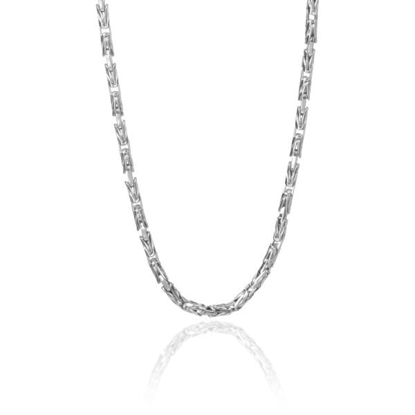 14 Ayar Beyaz Altın Erkek Tasarım Zincir