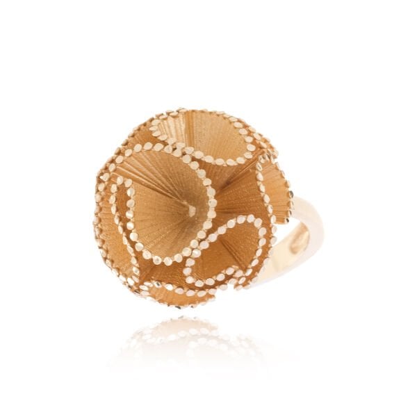 14 Ayar Altın oberto Bravo Soul Dance Çiçek Formlu Altın Yüzük