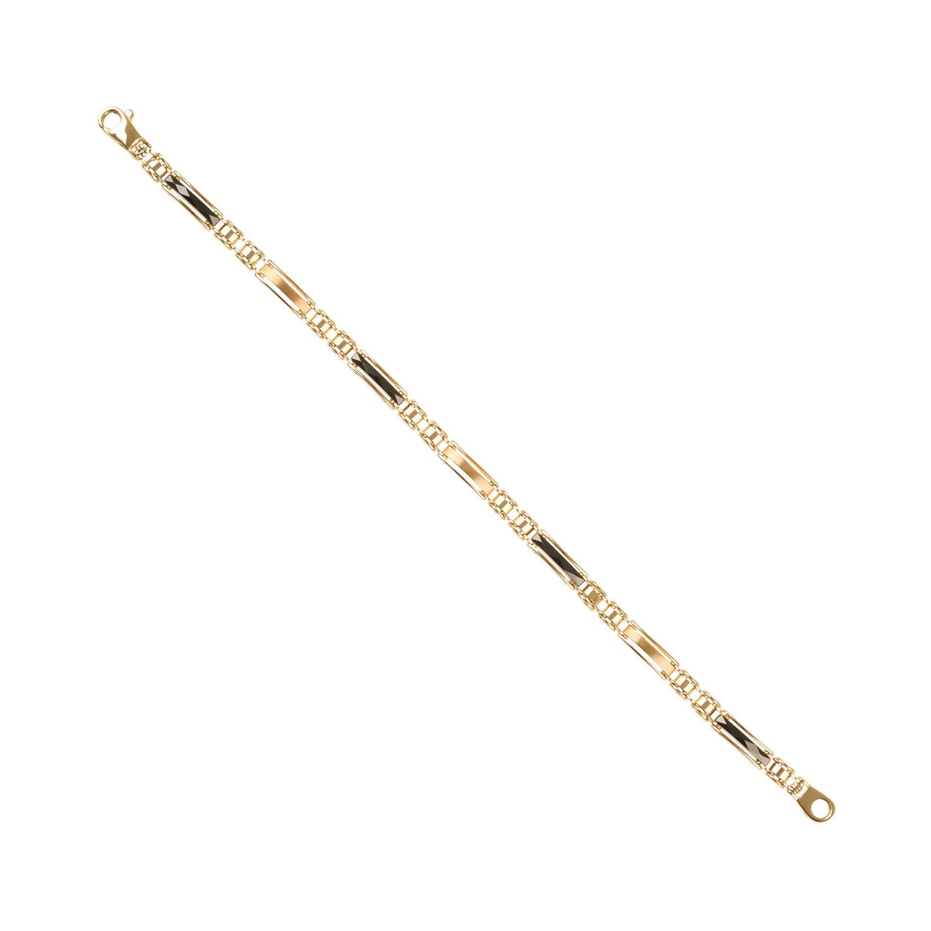 14 Ayar Altın Zirkon Taşlı Erkek Bileklik