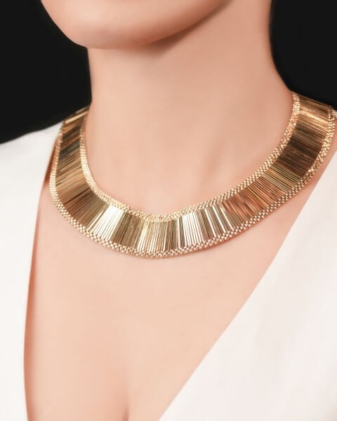 14 Ayar Altın Kleopatra Set (Gerdanlık - Bileklik)