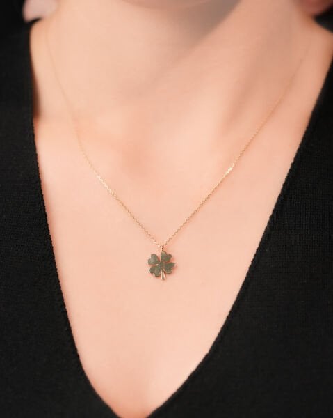 14 Ayar Altın Yonca Kolye