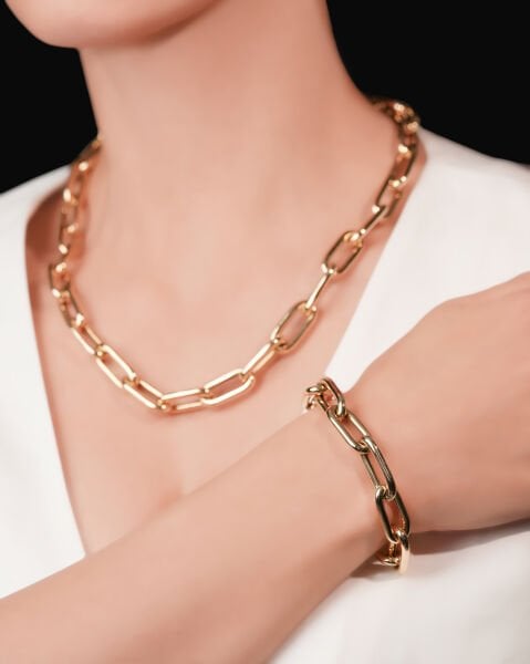 14 Ayar Altın Ataç Zincir Set