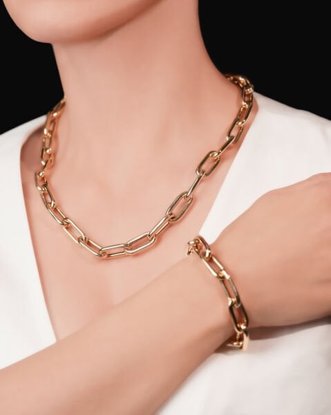 14 Ayar Altın Ataç Model Set (Kolye- Bileklik)