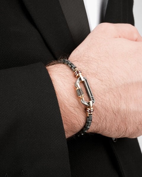 14 Ayar Altın Cetaş Bay Motto Erkek Bileklik