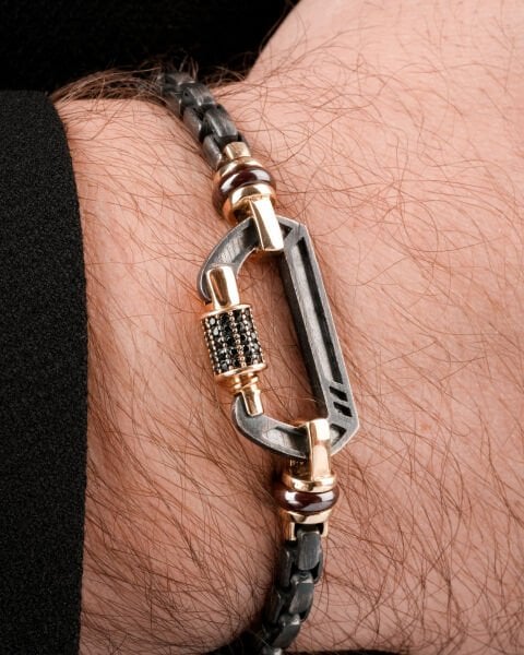 14 Ayar Altın Cetaş Bay Motto Erkek Bileklik