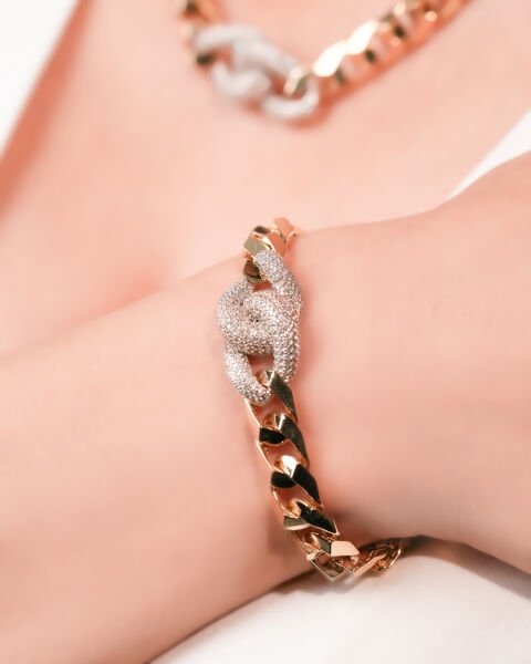 14 Ayar Altın Burgu Taşlı Gurmet Tasarım Bileklik