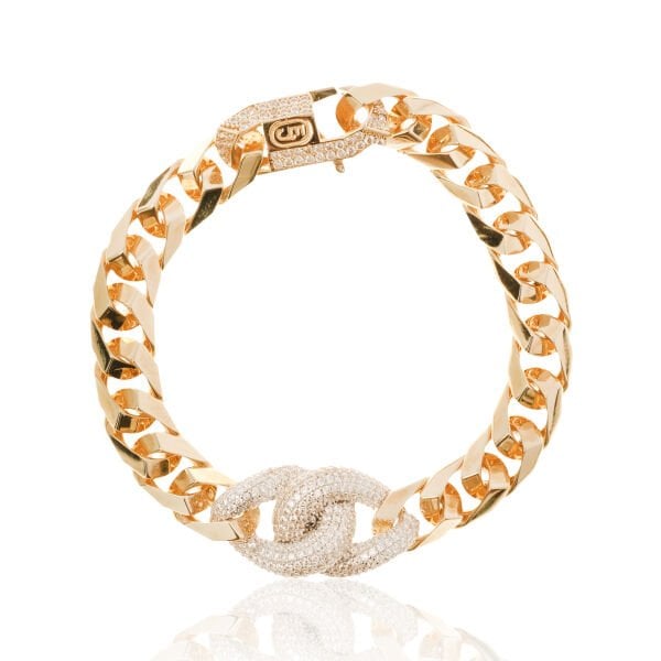 14 Ayar Altın Burgu Taşlı Gurmet Tasarım Bileklik