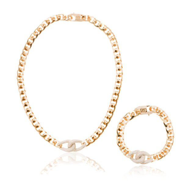 EMA 14 Ayar Altın Taşlı Gurmet Tasarım Set