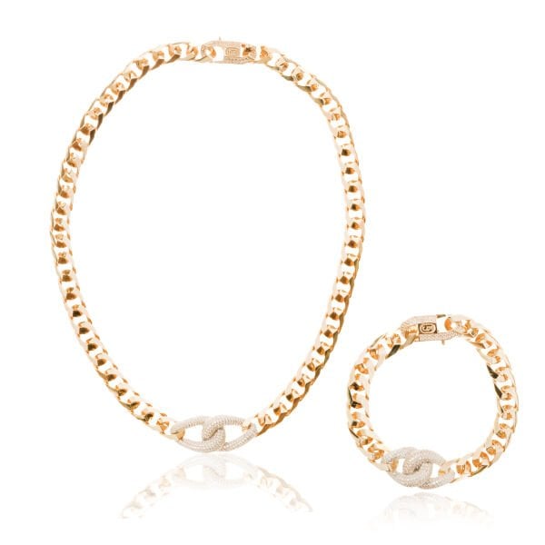 EMA 14 Ayar Altın Taşlı Gurmet Tasarım Set