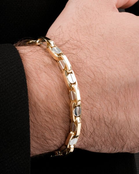 14 Ayar Altın Tasarım Erkek Bileklik