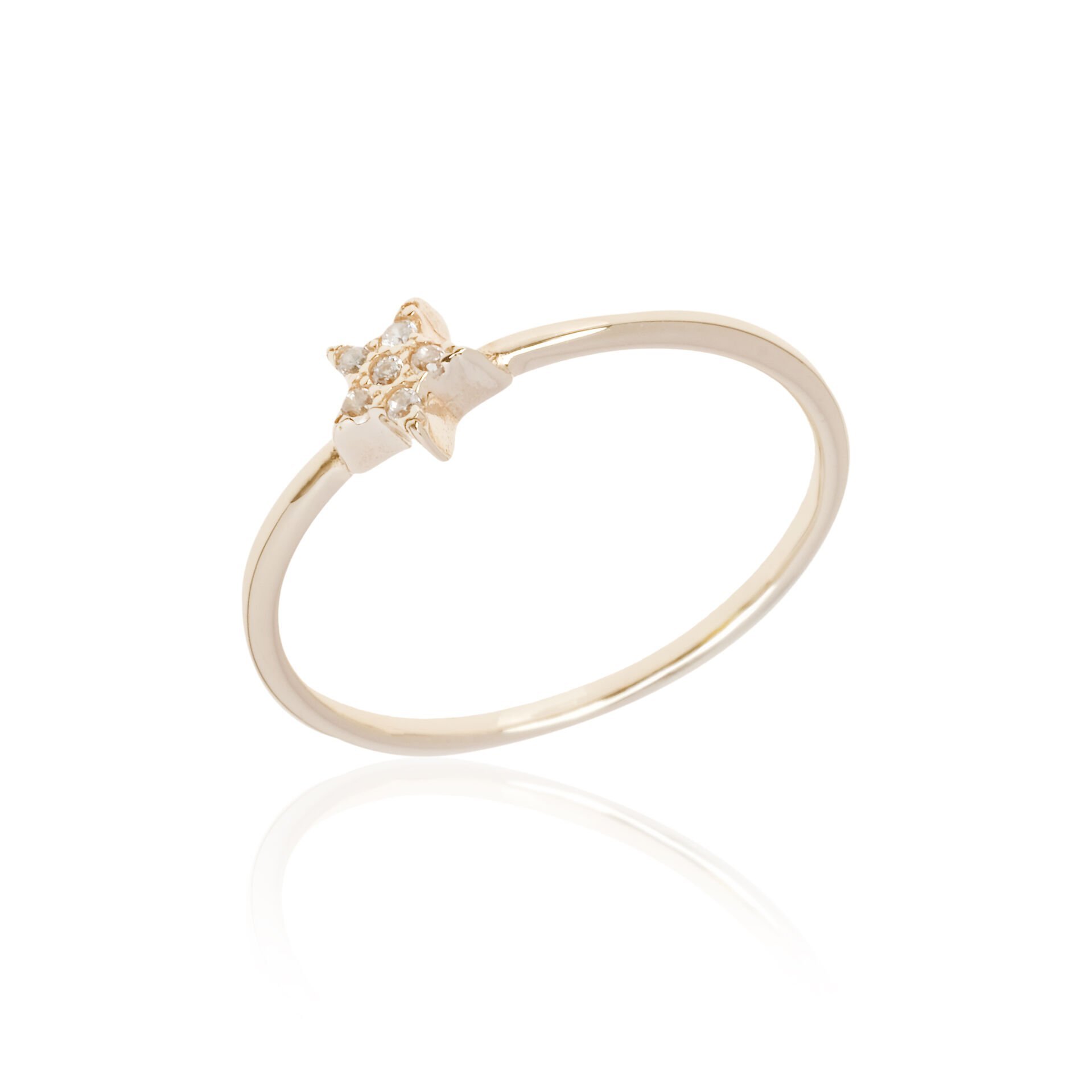 14 Ayar Altın Taşlı Yıldız Yüzük