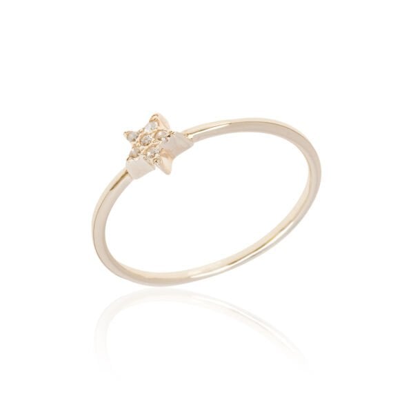 14 Ayar Altın Taşlı Yıldız Yüzük